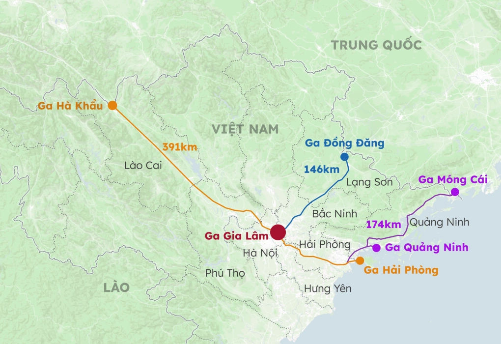 Ba tuyến đường sắt kết nối Trung Quốc