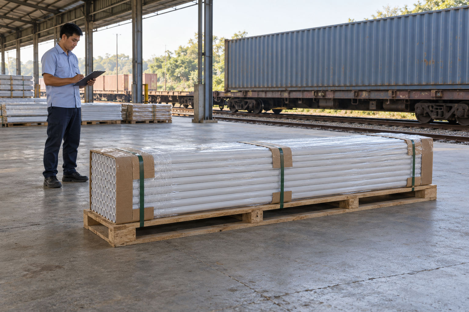 Đóng bó ống PVC để hạn chế cong và va đập