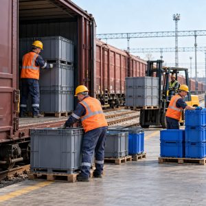 Vận chuyển thùng nhựa công nghiệp từ Hải Phòng đi Đà Nẵng bằng đường sắt