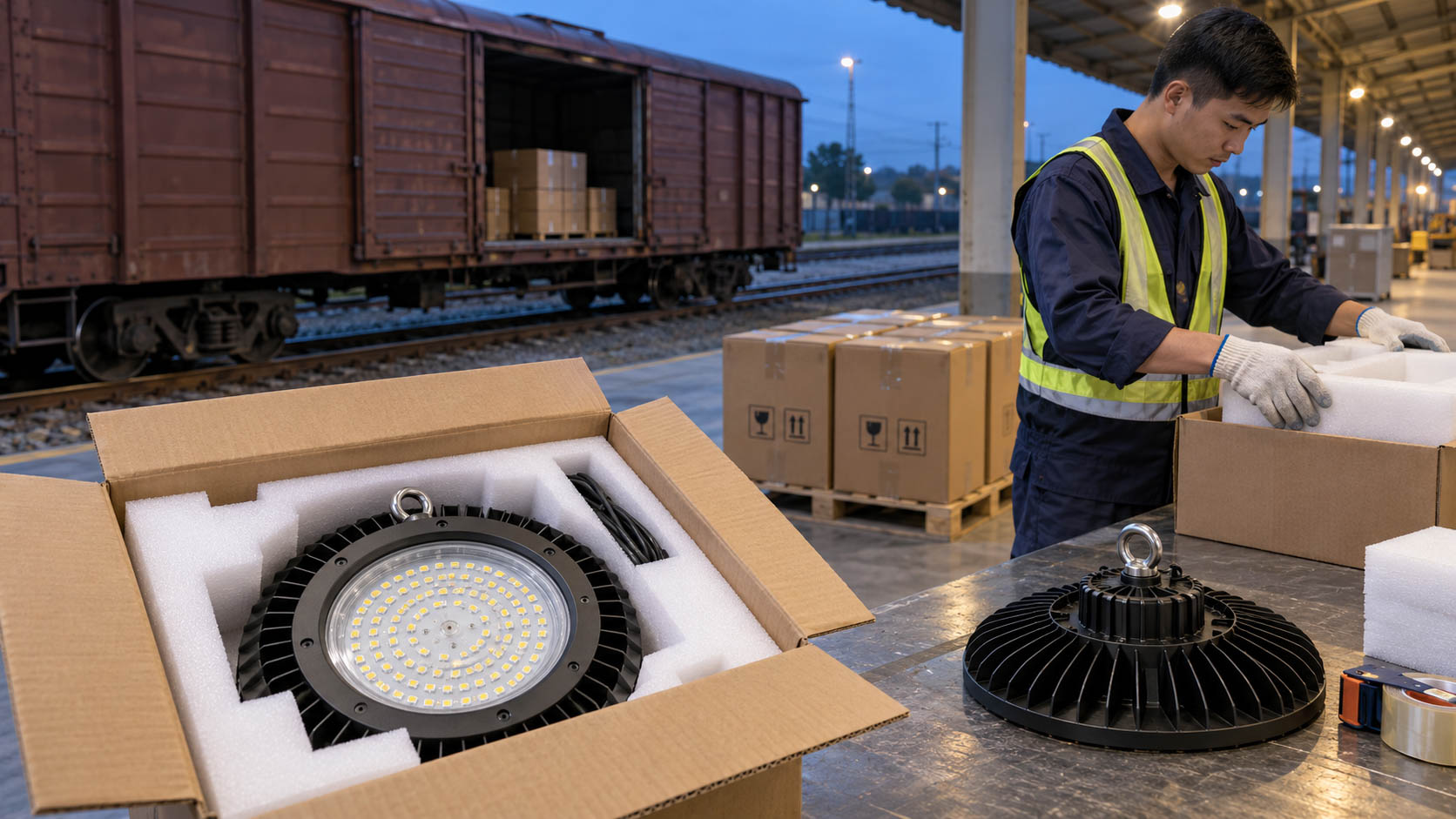 Vận chuyển đèn LED công nghiệp Hà Nội – Đà Nẵng bằng đường sắt