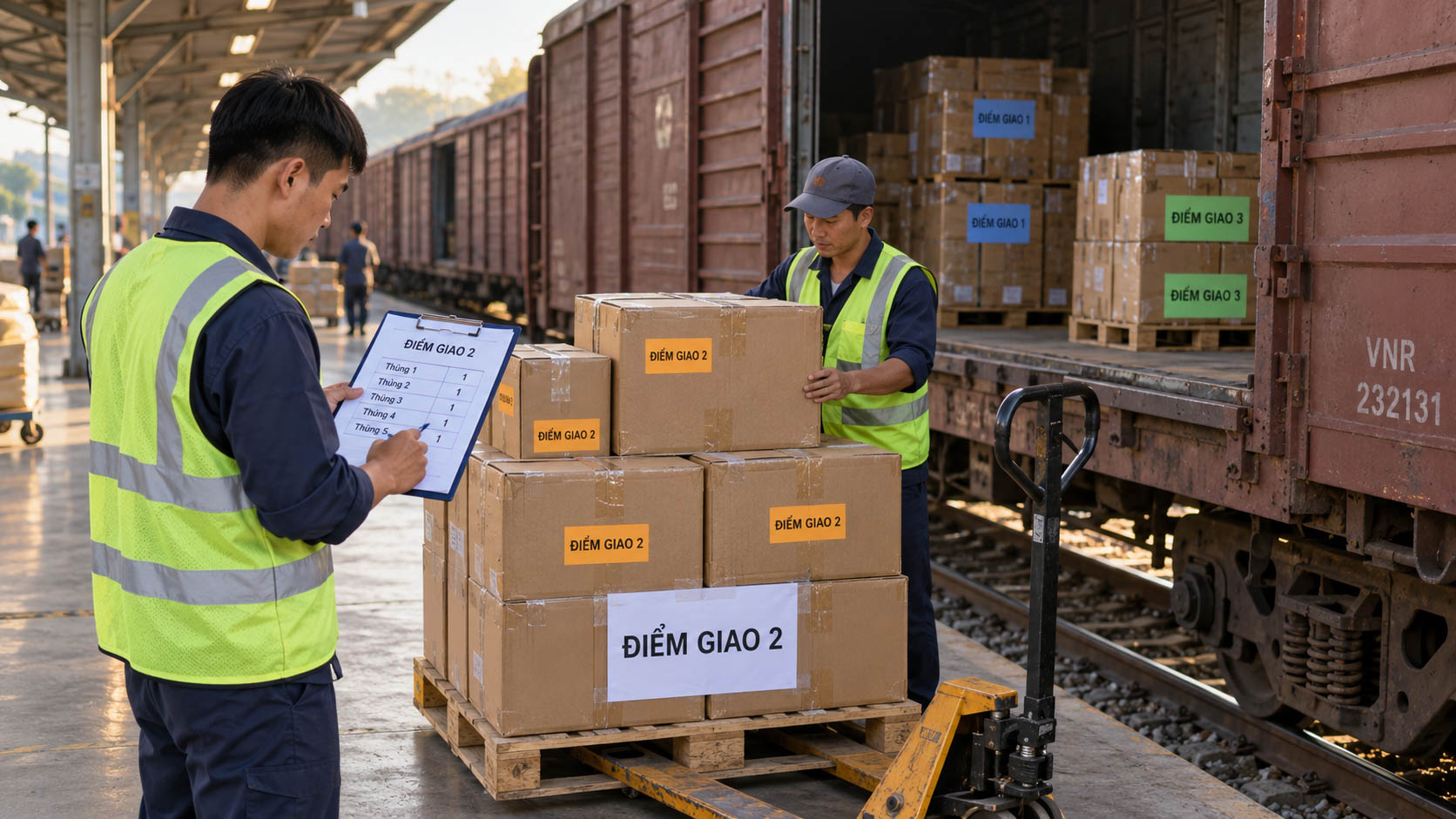 Cách tổ chức vận chuyển hàng nhiều điểm giao bằng đường sắt